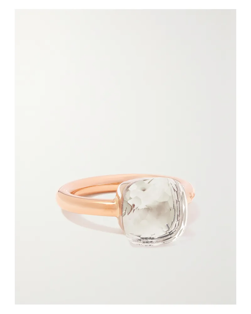 Pomellato Nudo Classic Ring Aus 18 Karat Rosé- Und Weißgold Mit Topas Gold