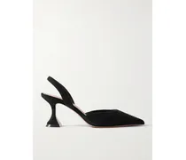 Holli Slingback-pumps Aus Veloursleder - Schwarz