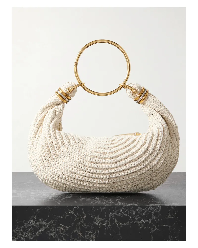 Chloé Bracelet Kleine Gehäkelte Schultertasche Mit Verzierungen - Elfenbein Elfenbein