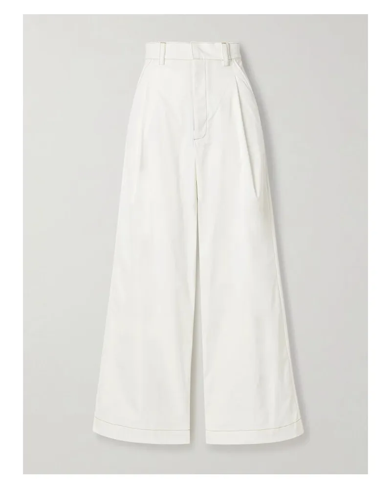 Kika Vargas Olympe Bundfaltenhose Mit Weitem Bein Aus Webstoff - Weiß Weiß