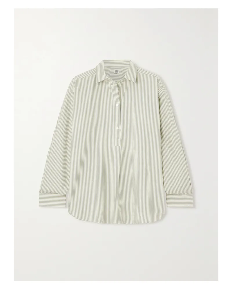 Totême Hemd Aus Gestreifter Baumwollpopeline - Ecru Ecru