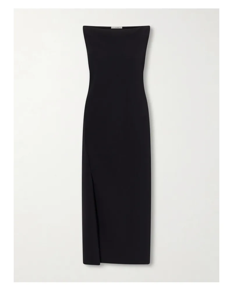 The Row Ender Crepe Midi Dress - Black Black