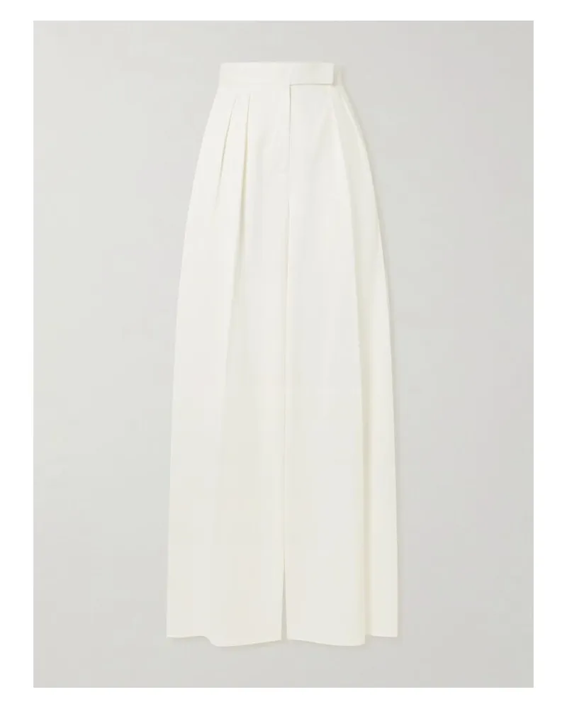 Max Mara Chenzia Bundfaltenhose Mit Weitem Bein Aus Baumwolle - Weiß Weiß