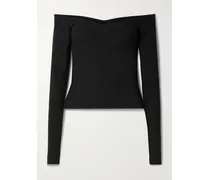 Soft Lounge Off The Shoulder Top – Onyx – Schulterfreies Oberteil - Schwarz