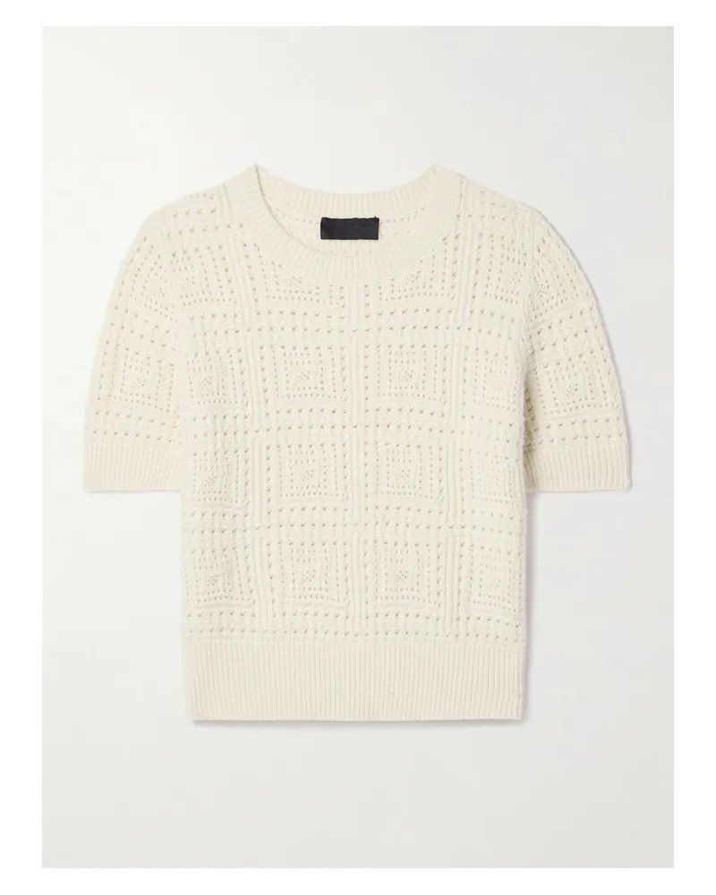 Nili Lotan Elysia Pullover Aus Kaschmir In Pointelle-strick - Elfenbein Elfenbein