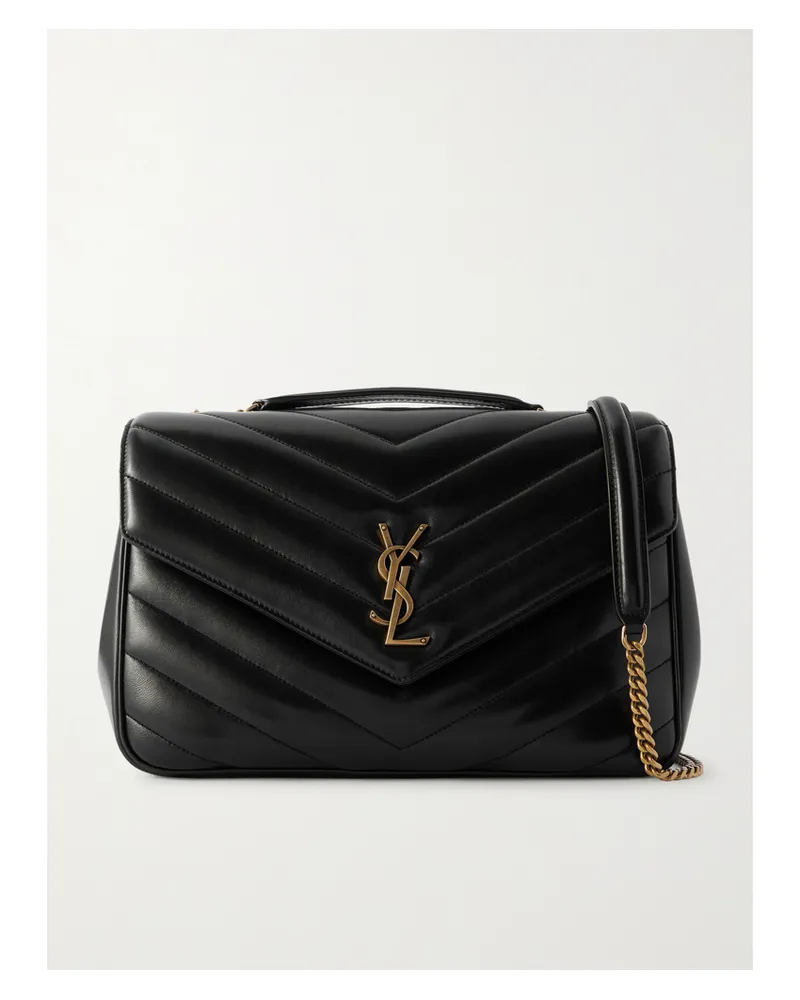 Saint Laurent Loulou Large Quilted Leather Shoulder Bag - Black Black