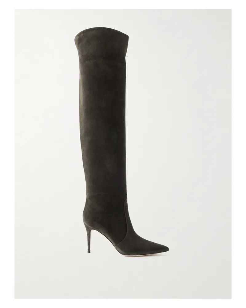 Gianvito Rossi Hansen 85 Overknees Aus Veloursleder - Grün Grün
