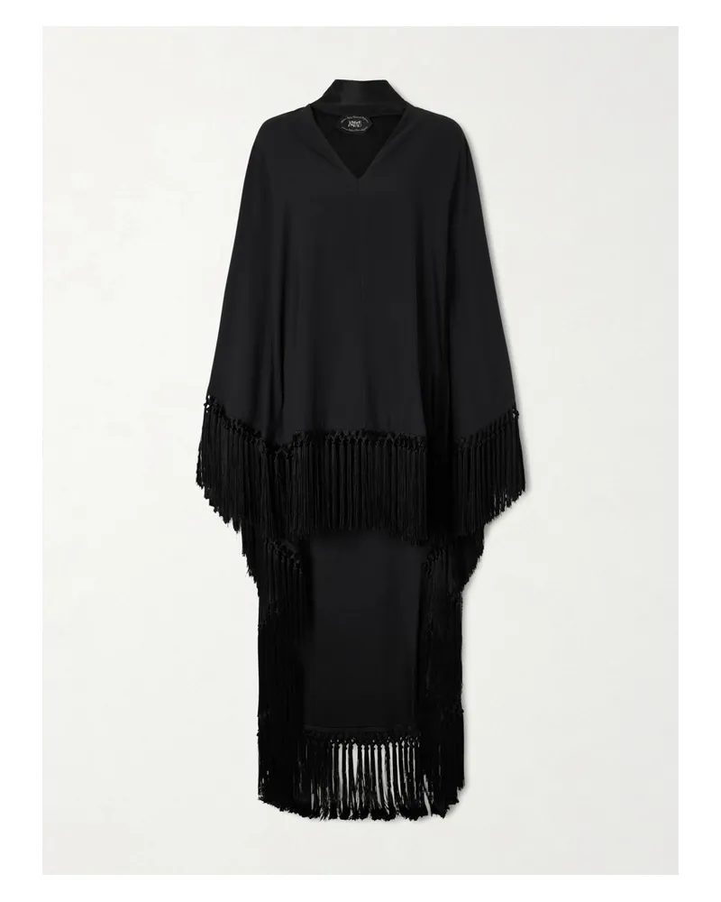 Taller Marmo Cecil Fringed Crepe Kaftan - Black Black
