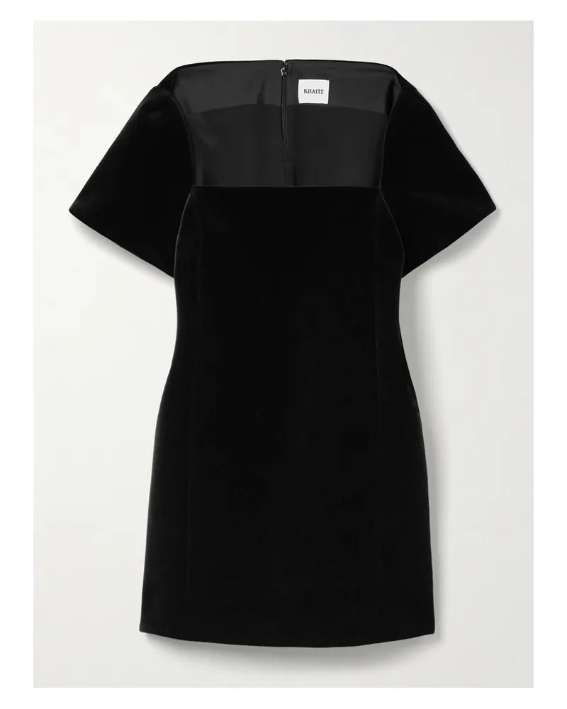 KHAITE Benji Velvet Mini Dress - Black Black