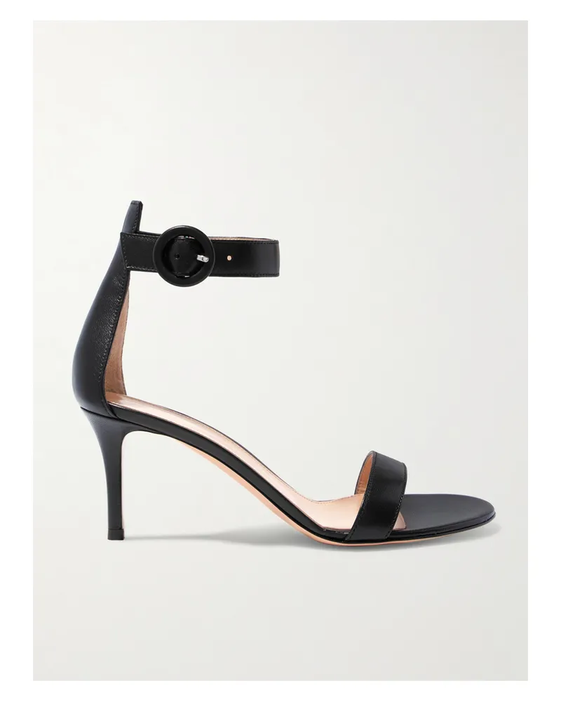 Gianvito Rossi Portofino 70 Leather Sandals - Black Black