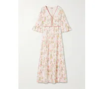 Bella Floral-print Cotton Midi Dress - Pink