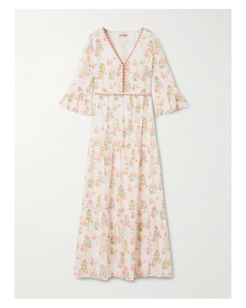 Emporio Sirenuse Bella Midikleid Aus Baumwolle Mit Blumenprint - Pink Pink