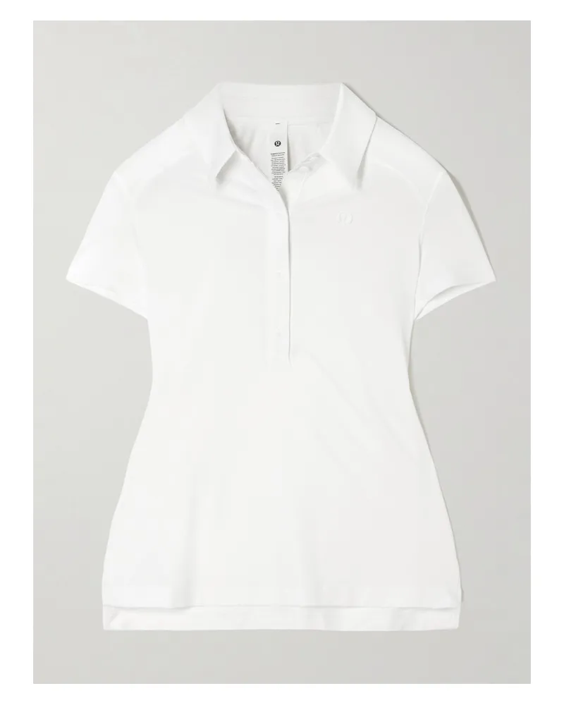 LULULEMON Quick Dry Short Sleeve Polohemd Aus Recyceltem Stretch-material - Weiß Weiß
