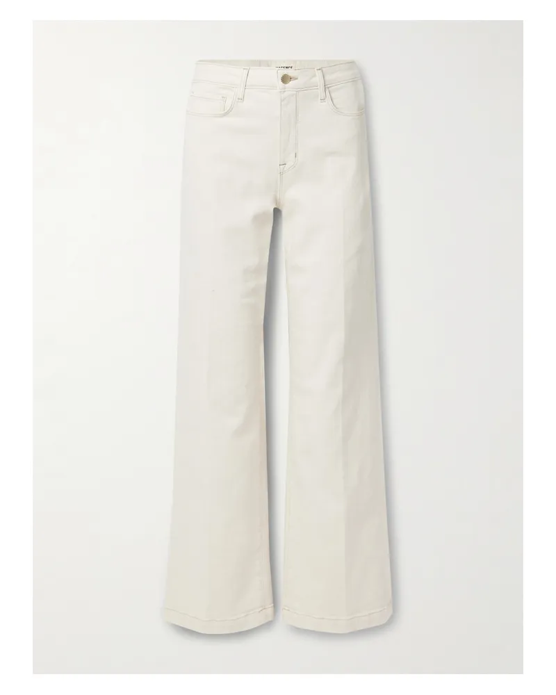 L'Agence Scottie Hoch Sitzende Jeans Mit Weitem Bein Aus Stretch-denim - Weiß Weiß