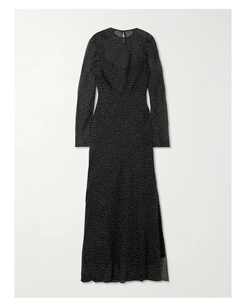 SIR Lisander Mehrlagiges Maxikleid Aus Seidenchiffon Mit Punkten - Schwarz Schwarz