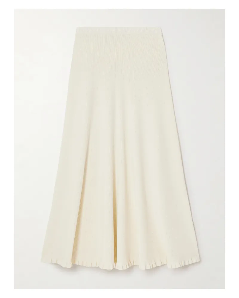 Proenza Schouler Stina Striped Knitted Midi Skirt - Neutrals Neutrals