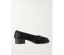 Tabi Ballerina Split-toe Satin Pumps - Black