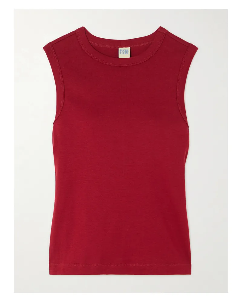 Flore Flore Esmé Tanktop Aus Geripptem Biobaumwoll-jersey - Burgunder Burgunder