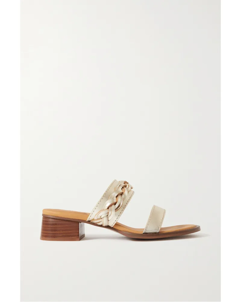 See by Chloé Mules aus -leder mit Flechtdetail Metallic