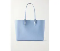 Cabata Large Studded Textured-leather Tote - Blue