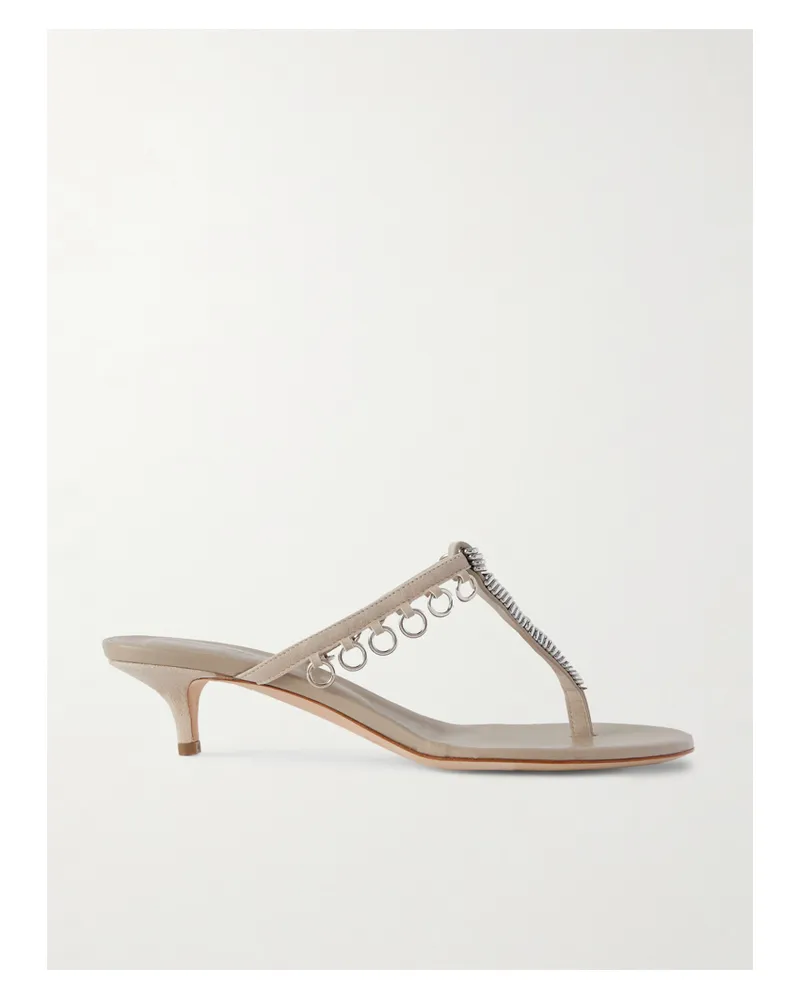 Christopher Esber Pierced Zehensandalen Aus Veloursleder Mit Verzierungen - Neutral Neutral
