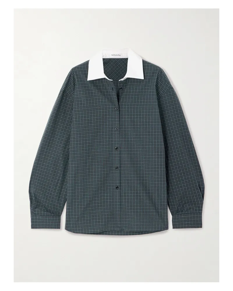 FRANKIE Shop Hylan Oversized-hemd Aus Karierter Baumwolle - Grau Grau