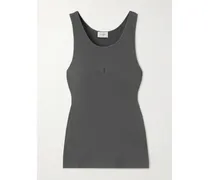 Cassandre Tanktop Aus Geripptem Baumwoll-jersey Mit Stickerei - Grau