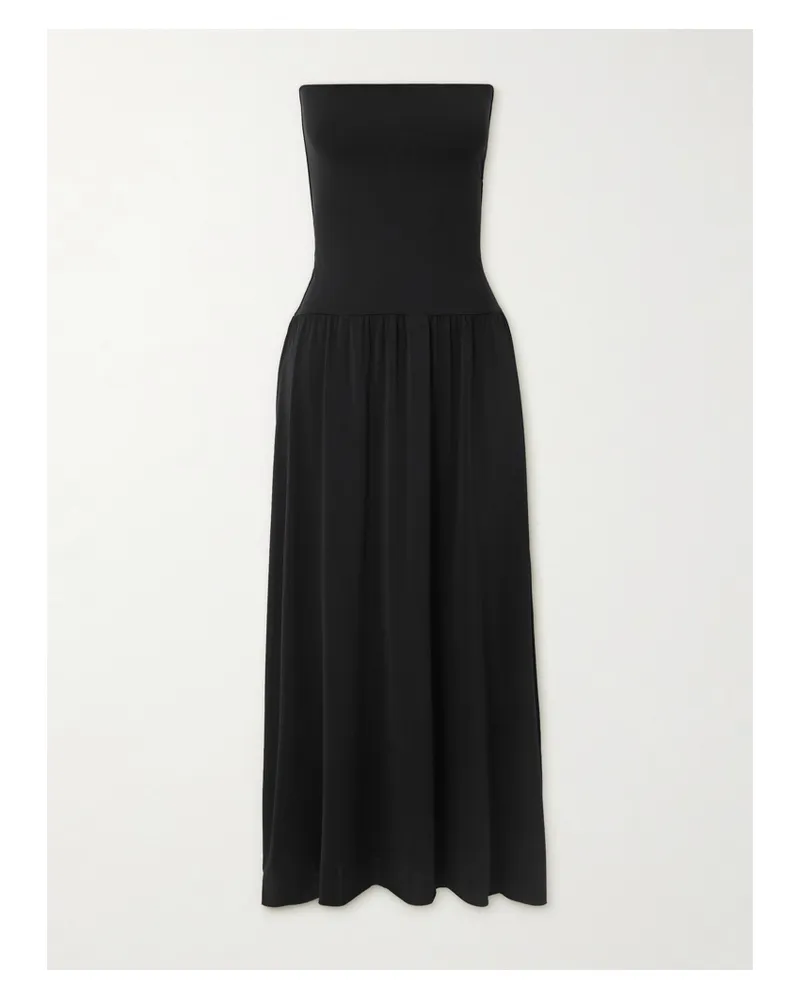 Eres Oda Strandkleid Aus Peau-douce-material Und Stretch-jersey - Schwarz Schwarz