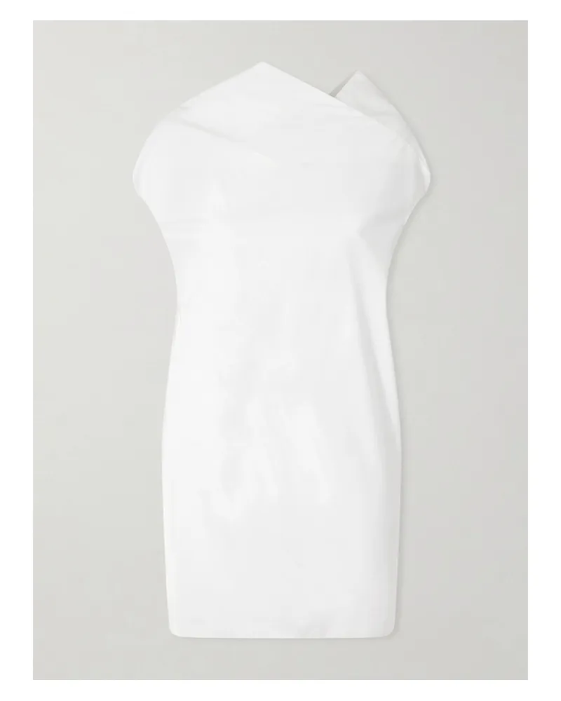 KHAITE Tatia Draped Cotton-poplin Mini Dress - White White