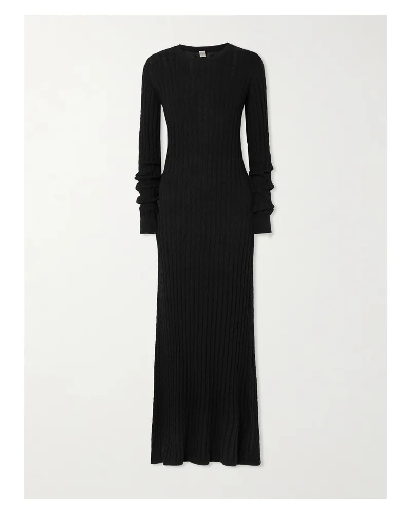 Totême Cable-knit Wool Maxi Dress - Black Black