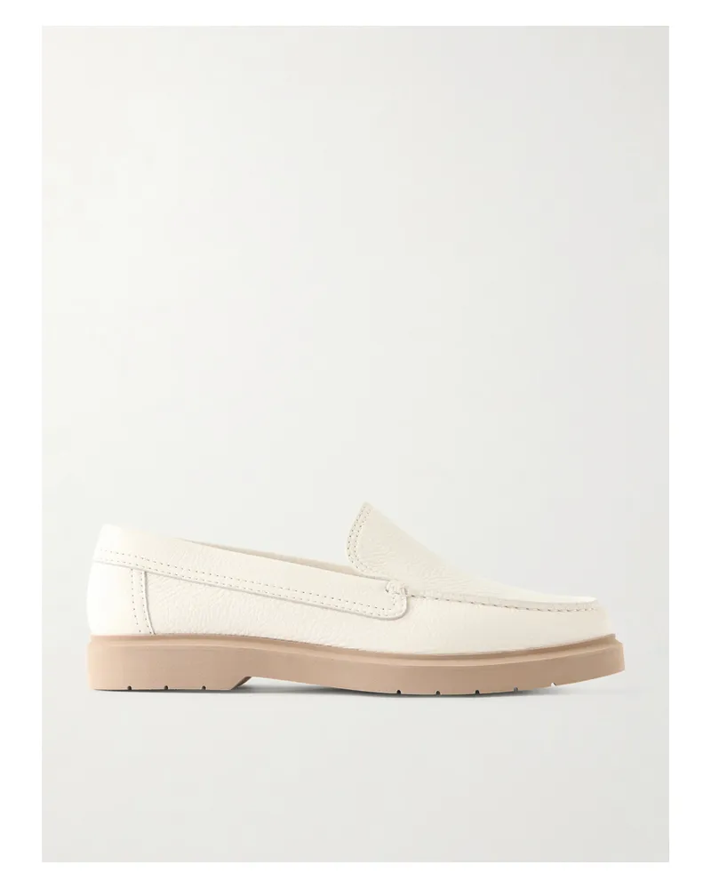 Brunello Cucinelli Textured-leather Loafers - Neutrals Neutrals