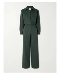 Rivet Utility Boyfriend Jumpsuit aus Baumwoll-canvas Grün