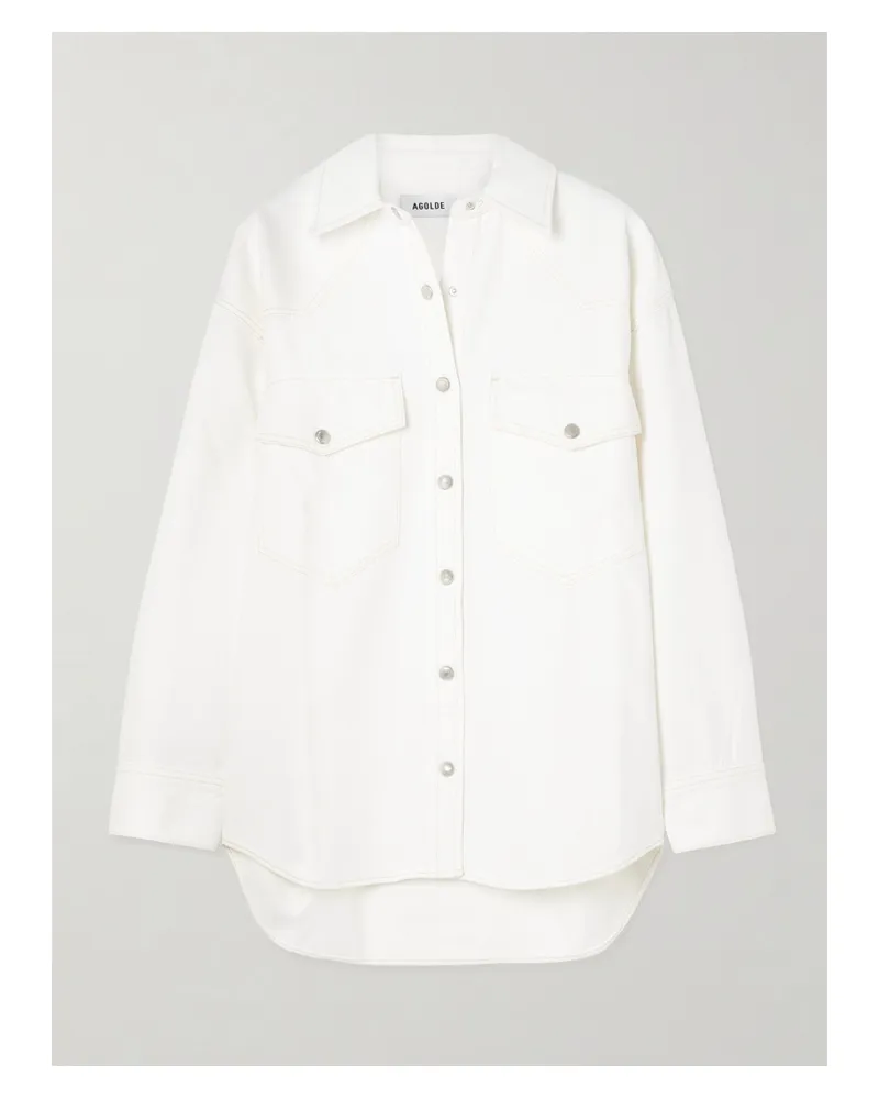AGOLDE Lotta Organic Cotton And Lyocell-blend Denim Shirt - White White