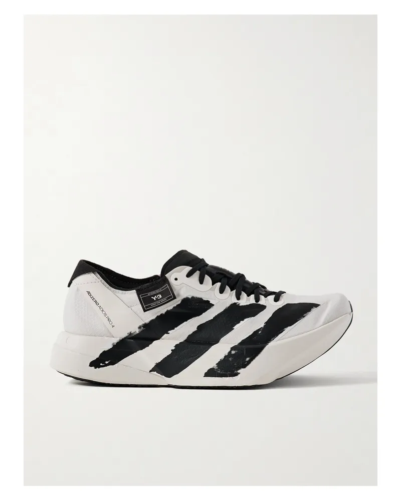 adidas Y-3 Adizero Adios Pro 4 Sneakers Aus Ripstop Mit Gummibesätzen - Weiß Weiß