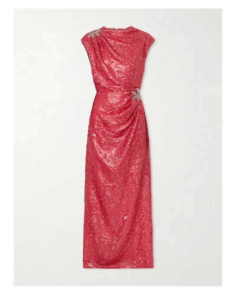Erdem Draped Sequined Chiffon Gown - Pink Pink