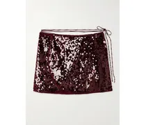 Marylin Mini-wickelrock Aus Tüll Mit Pailletten - Burgunder
