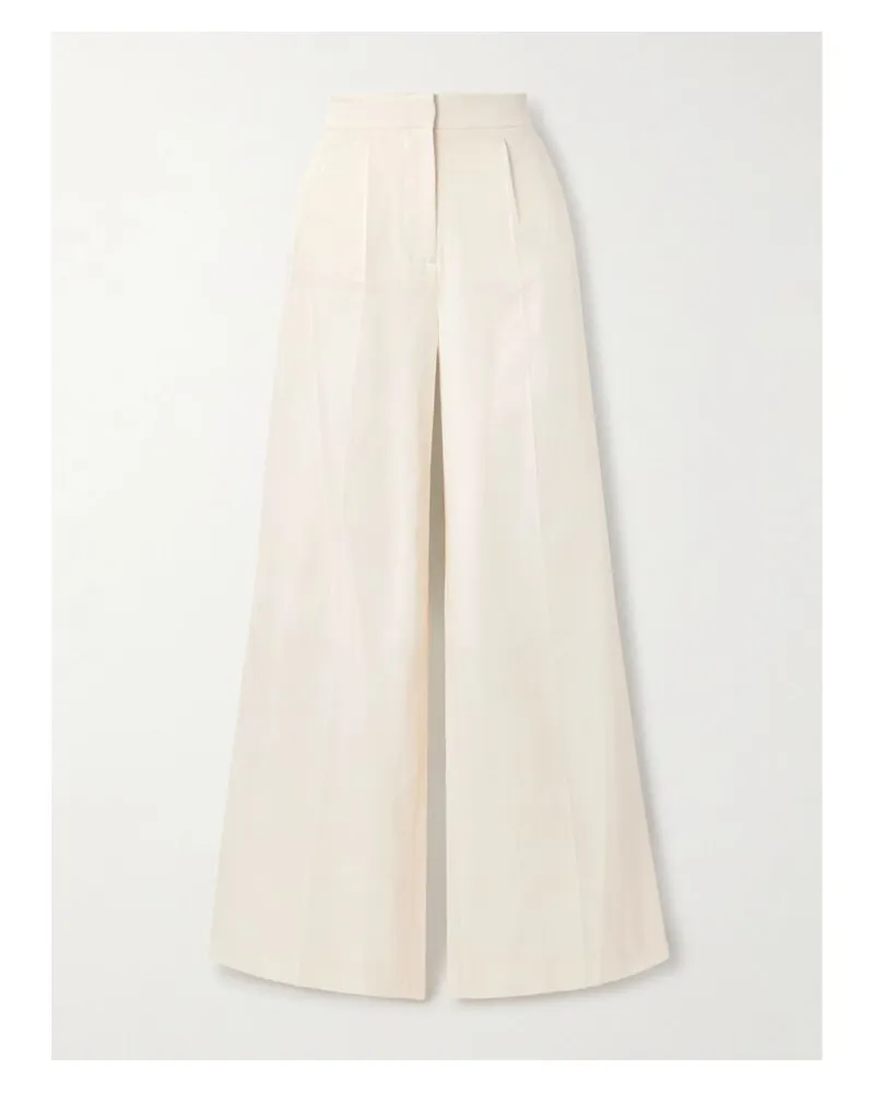 Joseph Alanel Hose Mit Weitem Bein Aus Einer Seiden-baumwollmischung - Elfenbein Elfenbein