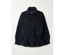 Rubik Jeansjacke Mit Schößchen - Blau