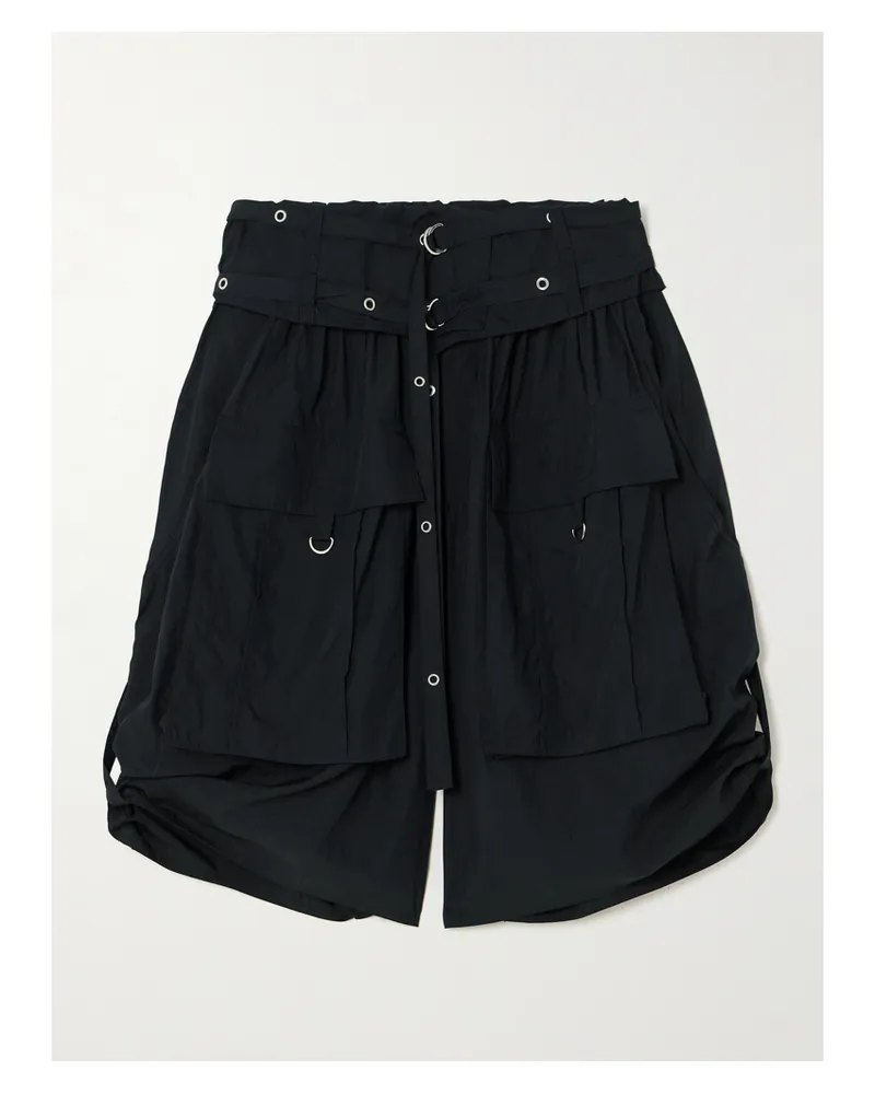 Isabel Marant Heidi Cargoshorts Aus Einer Modalmischung Mit Gürtel - Schwarz Schwarz