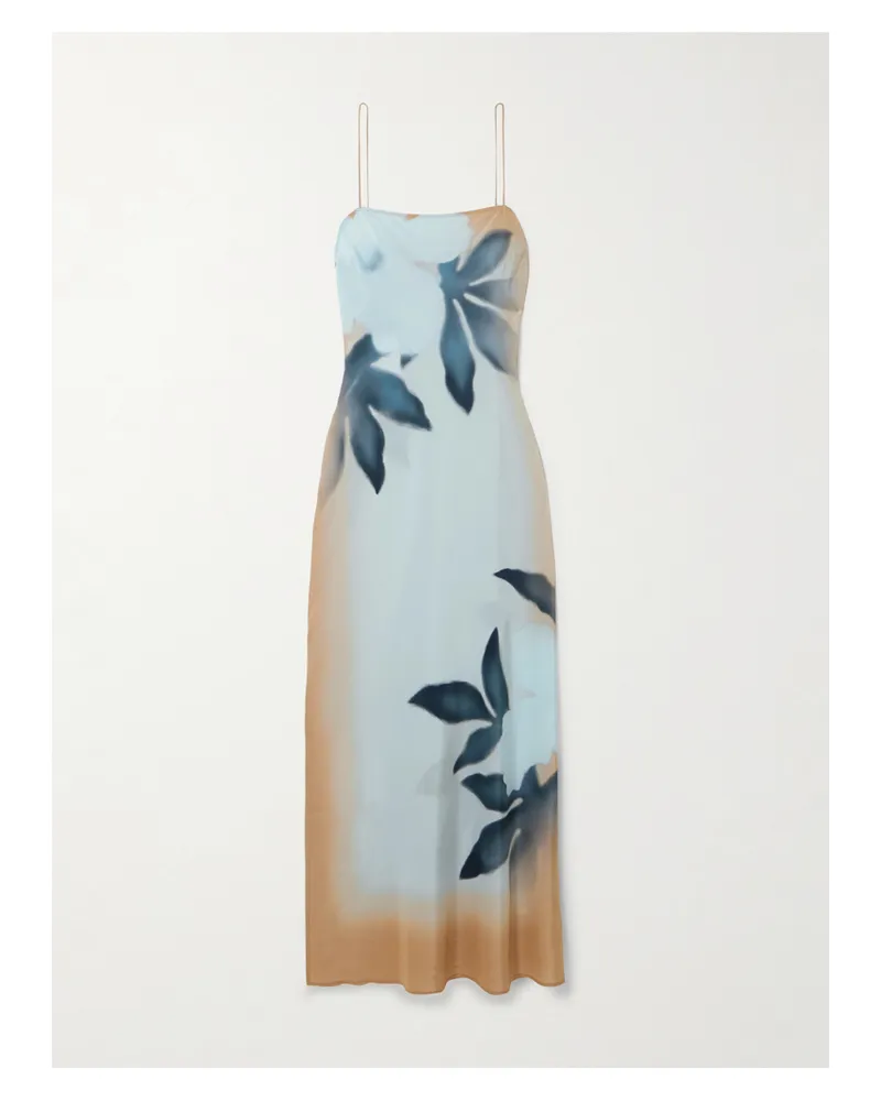SIR Maxikleid Aus Seide Mit Blumenprint - Blau Blau