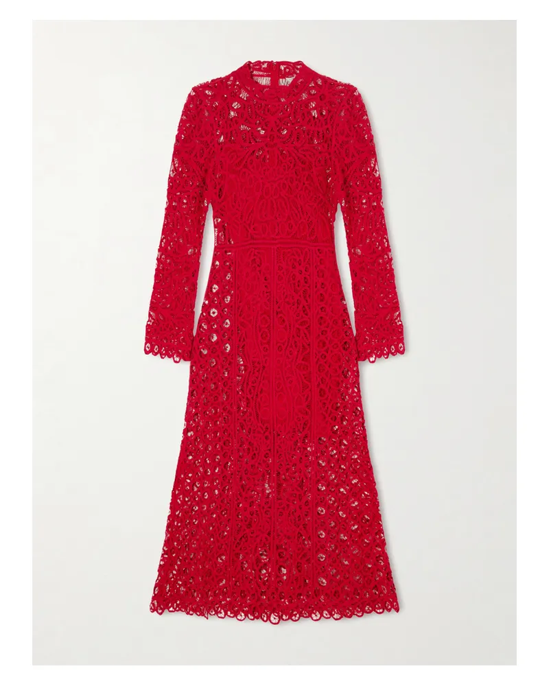Sea Adelina Guipure Lace Maxi Dress - Red Red