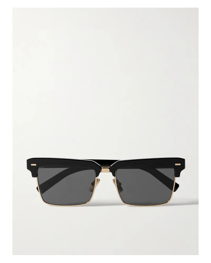 Miu Miu Square-frame Acetate And Gold-tone Sunglasses - Black Black