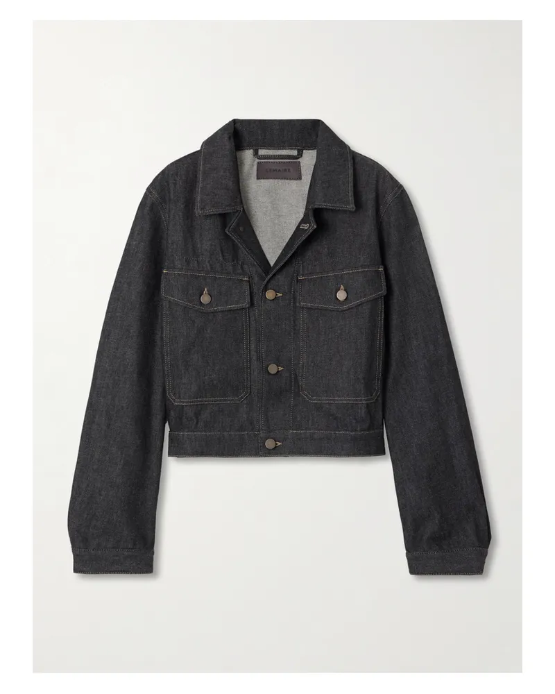Christophe Lemaire Verkürzte Jeansjacke Aus Bio-denim - Blau Blau