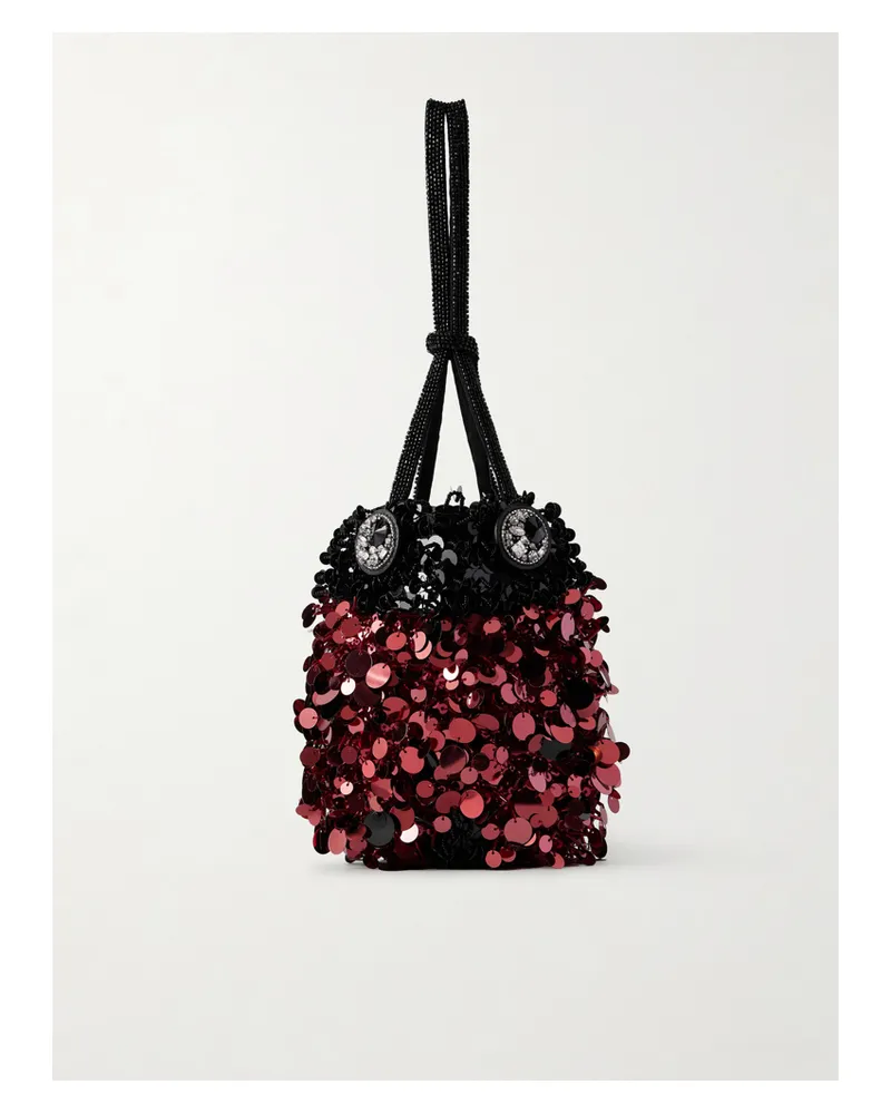 Anya Hindmarch Ladybird Sequined Satin Mini Bag - Red Red