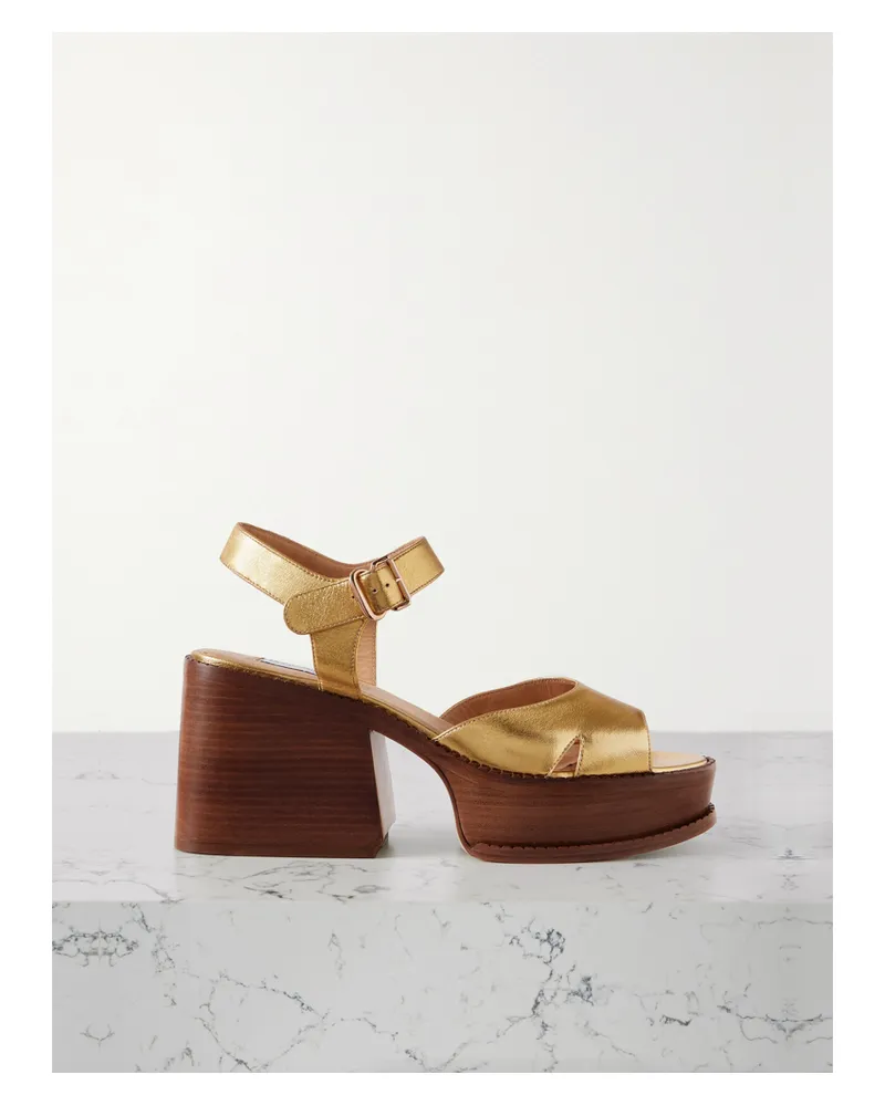Gabriela Hearst Zuri Plateausandalen Aus Leder - Gold Gold