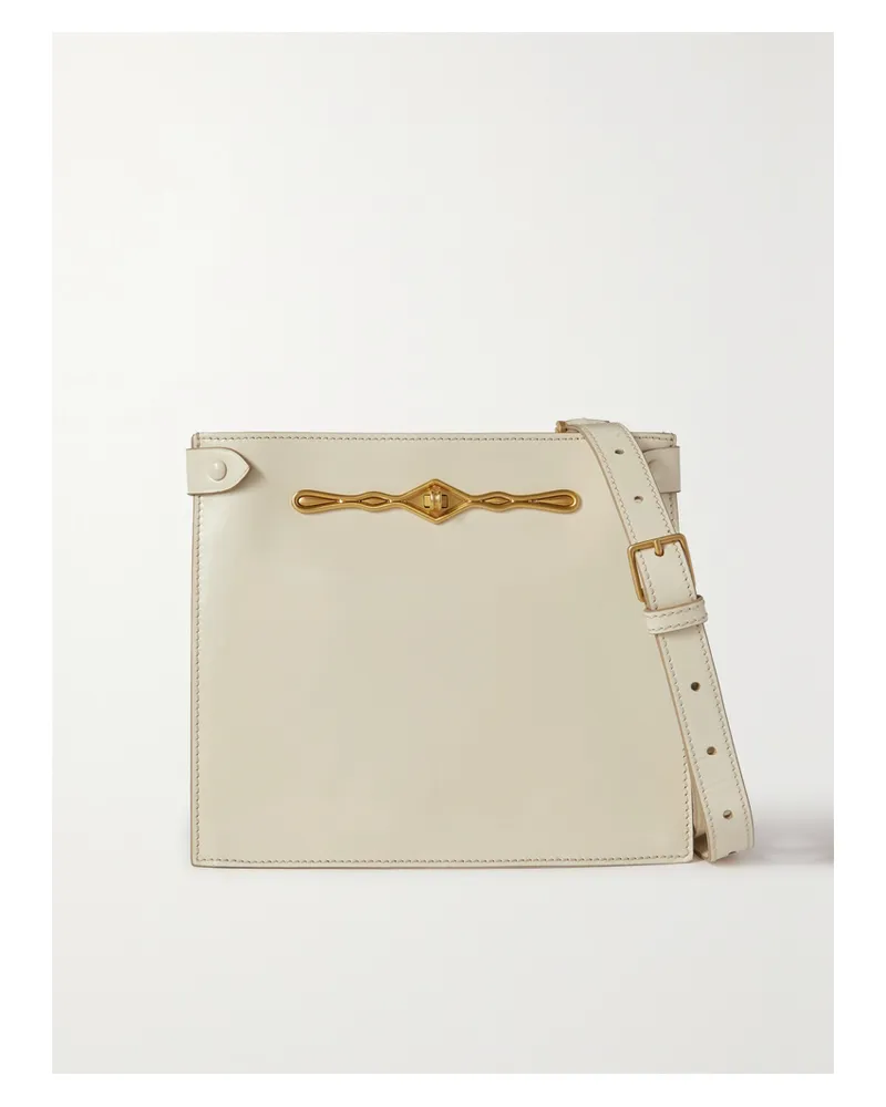 Métier Fernando Jorge Stowaway Embellished Glossed-leather Shoulder Bag - White White