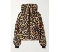 Pantera Wattierte Skijacke Aus Recyceltem Material Mit Leopardenprint, Kapuze Und Daunenfüllung - Animal-Print