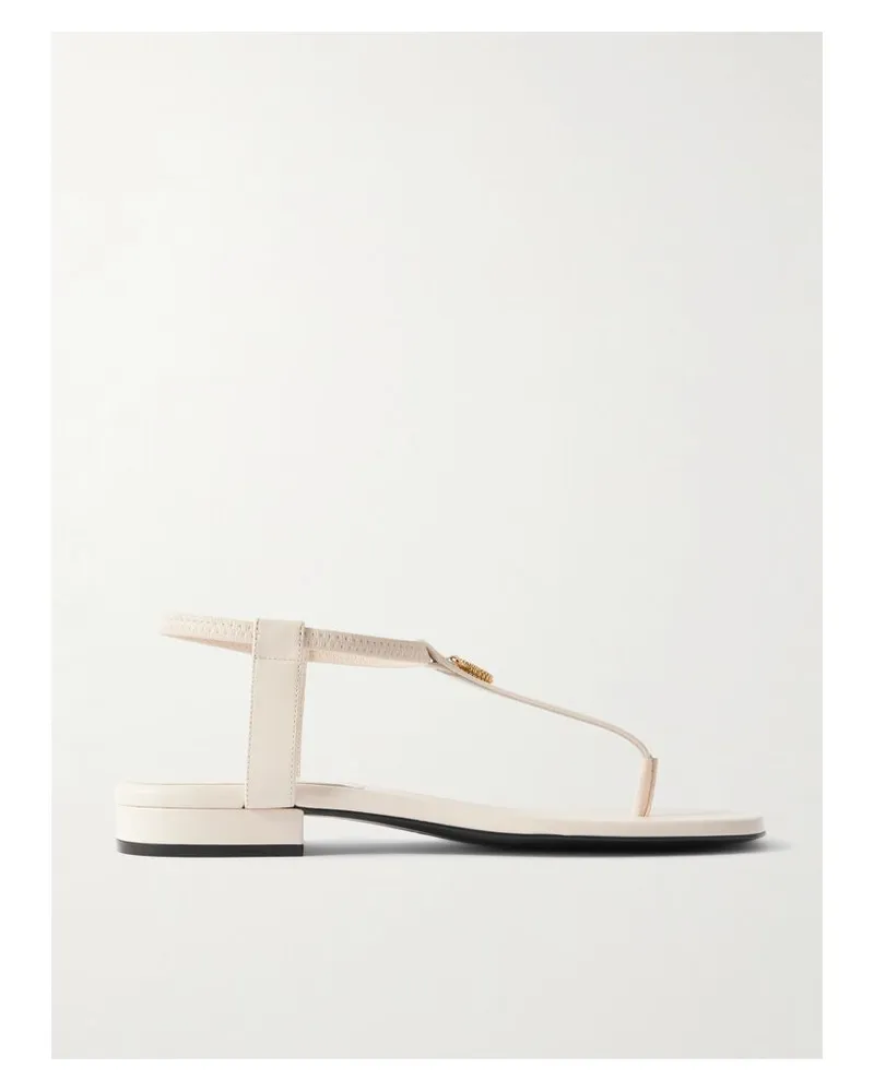 Loro Piana Mindil Sandalen Aus Leder Mit Verzierung - Weiß Weiß