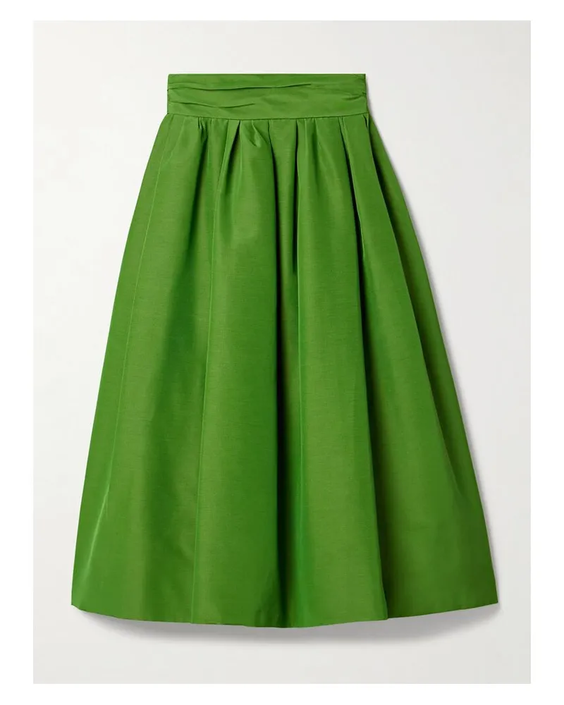 Carolina Herrera New York Midirock Aus Faille Aus Einer Baumwollmischung Mit Falten - Grün Grün