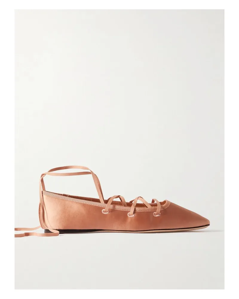Loeffler Randall Louisa Ballerinas Aus Satin Mit Schnürung - Pink Pink